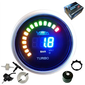 VEGA Manomètre pression turbo -1 à 3 bars numérique et leds 52 mm marque Française