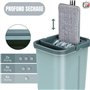Venteo Balai Autoclean Mop 360° avec Seau Double Compartiment | Serpillière Microfibre Ultra Absorbante | Système de Nettoyage M
