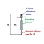 cyclingcolors kit de 2x goujons d'assemblage de lit meuble diamètre 8mm x longueur 75mm 4 trous + 2x étrier ferrure fourchette 3