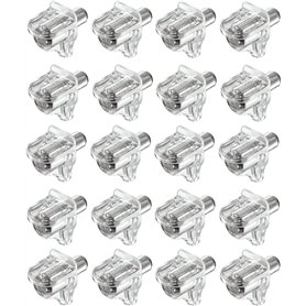 cyclingcolors 20x taquet plastique transparent à tenon acier 3mm pour tablette bois ou verre meuble étagère