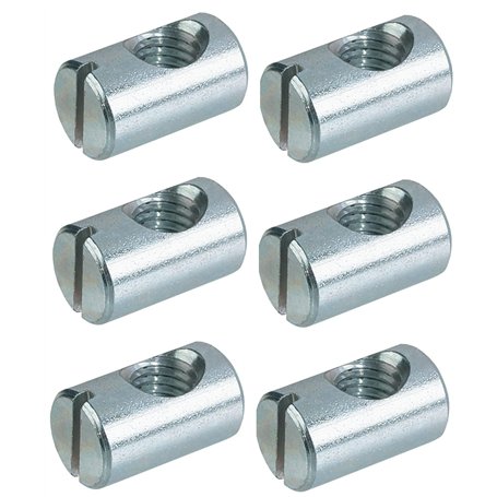 cyclingcolors 6x ferrure d'assemblage filetage M6 x longueur 20mm x 12mm acier écrou connecteur meuble bois lit bébé berceau tab