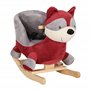 TROIS KILOS SEPT - Peluche "Raton Laveur" à Bascule - Bébé (10/36 mois) - 60 x 50 cm - Socle en Bois - Siège Ergonomique et Cein