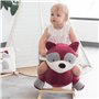 TROIS KILOS SEPT - Peluche "Raton Laveur" à Bascule - Bébé (10/36 mois) - 60 x 50 cm - Socle en Bois - Siège Ergonomique et Cein