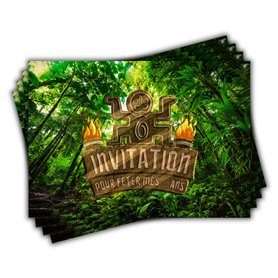 Magik Moments Kit Création Invitation Anniversaire Enfant à Gratter | Thème Aventure | 10 Cartes avec Stickers