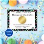 Magik Moments Kit Création Invitation Anniversaire Enfant à Gratter | Thème Néon | 10 Cartes avec Stickers, Enveloppes et Autoco