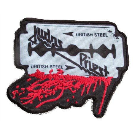 hotrodspirit petit patch judas priest lame de rasoir 12x9 cm ecusson thermocollant
