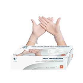 OneProtek Gants jetables en Vinyle - Boîte de 100 gants jetables Taille M - non poudrés