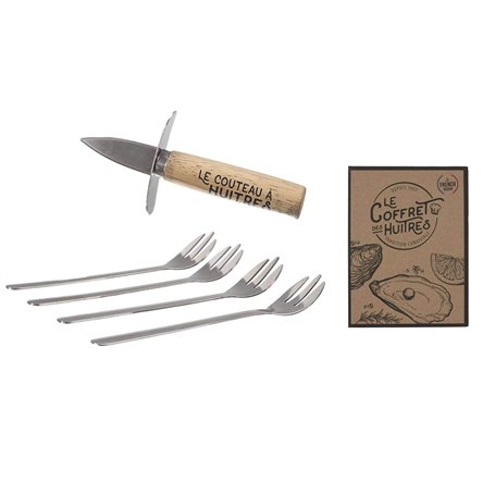 Coffret HUITRES Couteau et Fourchette X4