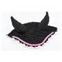 Hobby Horse Ensemble d'accessoires Licol moumoute Noir avec Longe et Bonnet Anti-Insectes Noir et Rose pour activité de Hobby Ho