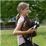 Hobby Horse Ensemble d'accessoires Licol moumoute Noir avec Longe et Bonnet Anti-Insectes Noir et Rose pour activité de Hobby Ho