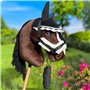 Hobby Horse Ensemble d'accessoires Licol moumoute Noir avec Longe et Bonnet Anti-Insectes Noir et Rose pour activité de Hobby Ho