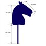 Hobby Horse Frison Noir avec Filet, Mors et rênes pour Hobby Horsing - Jouet Cheval bâton pour Enfant et Ados 5 à 20 Ans
