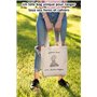 Zinello Design - Tote Bag Humoristique J'peux pas, j'ai bibliothèque - Sac Cabas en Coton pour Passionnés de Lecture, Idéal pour