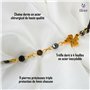 TILOVE - Bracelet en Pierre Naturelle Triple Protection Lithothérapie pour Femme avec Trèfle Porte Bonheur en Acier Inoxydable. 
