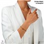 TILOVE - Bracelet en Pierre Naturelle Triple Protection Lithothérapie pour Femme avec Trèfle Porte Bonheur en Acier Inoxydable. 