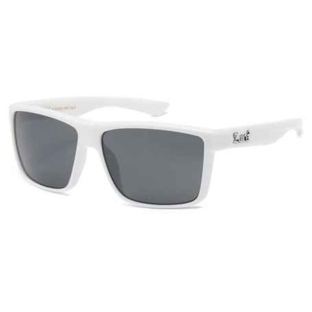 Locs lunettes de soleil rectangulaires monture blanche blanc mode ville habillé rap rappeur poker mixte femmes hommes 8LOC91201-