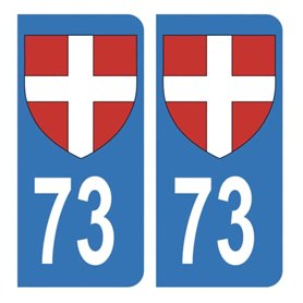 HADEXIA Autocollant Stickers Plaque d'immatriculation Auto Voiture 73 Croix de Savoie