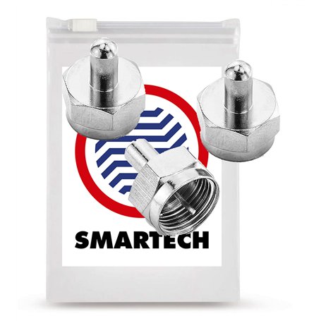 Smartech Bouchon à Vis Type F Coaxial pour Cable Satellite - 75 Ohms pour Antenne TV Parabole - Lot de 3