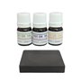 KD89 Assortiment de réactifs/solutions pour tester l'or - 14-18-24 carats - Avec pierre de touche naturelle et notice multi-lang
