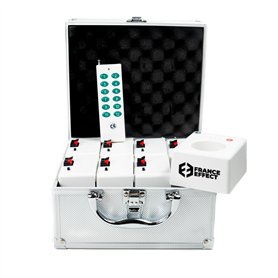 Kit de 8 Supports Électriques HF pour Jet de Scène avec Télécommande - White Edition | Pack Professionnel pour Effets Pyrotechni