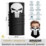 CUSTOMprivé Cache cou homme masque bandana moto Punisher crâne tête de mort, multifonctions en microfibre permettant de respirer