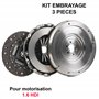 Partsline Kit d'Embrayage Complet avec Volant Moteur Rigide et Butée Hydraulique – Compatible avec Peugeot 3008, 308 I, 308 SW I