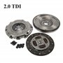 Kit Embrayage 3 Pièces avec Volant Moteur Fixe Rigide SANS Butée compatible avec A3 ALHAMBRA ALTEA LEON TOLEDO 3 SUPERB 2 GOLF 5