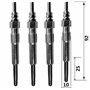 (Lot de 4) Bougie de préchauffage compatible avec A3 A4 A6 DUSTER LOGAN SANDERO GALAXY INTERSTAR MICRA 3 CLIO KANGOO LAGUNA MAST