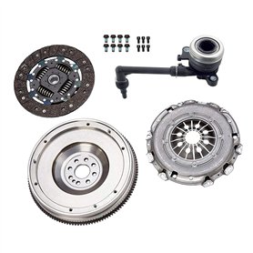 Kit Embrayage 4 Pièces Volant Moteur Rigide AVEC Butée Hydraulique compatible pour QASHQAI/QASHQAI +2 X-TRAIL II KOLEOS I 2.0 dC