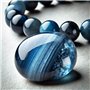 Felicidade Bracelet en Apatite bleue Pierres Naturelles Perles de 8mm Pierres Fines et Précieuses Bracelet Unisexe Bijoux Minéra