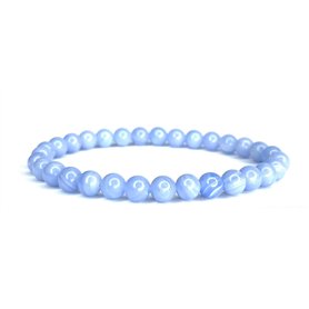 Felicidade Bracelet Calcédoine Bleue – Pierre Naturelle Apaisante 6mm – Bijou Lithothérapie Femme & Homme – Cadeau Bien-Être Émo