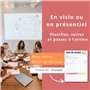 Bloc-notes suivi de réunion. Prise de notes visio et présentiel pour équipe. Format A5 avec 50 pages détachables. Outil Professi
