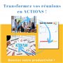 Bloc-notes suivi de réunion. Prise de notes visio et présentiel pour équipe. Format A5 avec 50 pages détachables. Outil Professi