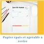 Bloc-notes suivi de réunion. Prise de notes visio et présentiel pour équipe. Format A5 avec 50 pages détachables. Outil Professi