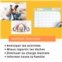 Bloc programme mensuel - planner A4 du mois pour travail, étude ou organisation familiale. Planificateur d'organisation en famil