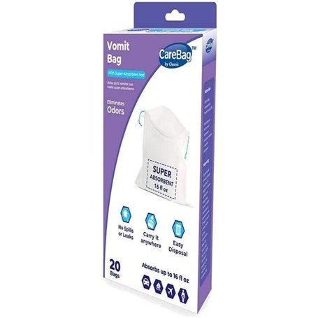Carebag Sac vomitoire avec tampon super-absorbant (paquet de 20 sacs)
