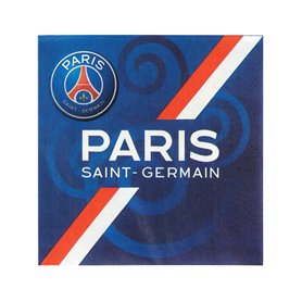 1 Paquet de 20 Serviettes de Table PSG - 33 cm - Licence Officielle