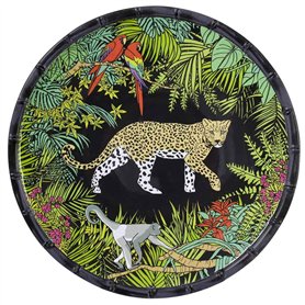 Les Jardins de la Comtesse - Grande Assiette Plate en Mélamine Pure - Jungle - Ø 28 cm - Noir/Vert - Service de Table de la Coll