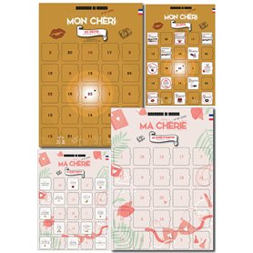 Calendrier Chéri Chérie x2 - calendriers couple de l'avant ou de l'après - Avent sexy adulte homme femme - 25 jours 25 défis et