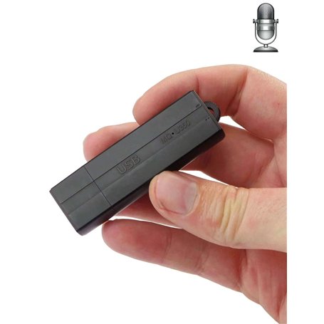 SPY TEC | Micro Espion Enregistreur dans Clé USB - Longue Autonomie jusqu'à 25 Jours - 288 Heures d’Enregistrement - Détection d
