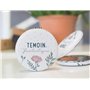 Manahia Miroir Cadeau Témoin - Témoin Fantastique - Annonce Témoin - Bijoux Témoin -Cadeau Mariage - Diamètre 7cm - Deux Faces D