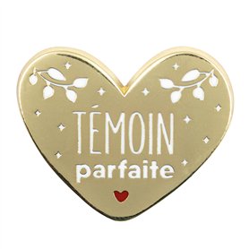 Manahia Pin's émaillé Cadeau Témoin - Témoin Parfaite - Avec Cartonnette Kraft - Bijoux - Annonce Mariage - Demande Future Témoi