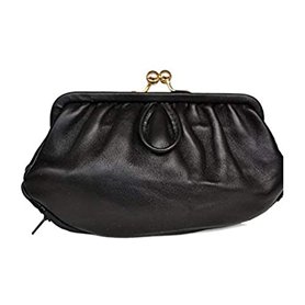 Porte Monnais Femme en Cuir véritable Agneau Souple Fermoir Clic Clac et avec Compartiment et Fermeture