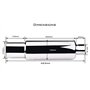 Mota Silencieux Sport Voiture Chromé Tuning 61mm Echappement Accessoire Equipement Inox