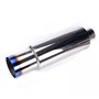 Mota Silencieux Sport Voiture Chromé Tuning entrée 63mm 2.5 pouces sortie 100mm 4.0 Echappement Accessoire Equipement Inox Coule