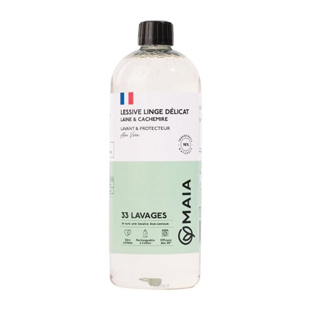 MAIA Lessive Liquide Laine & Linge Délicat Aloe Vera I 33 lavages I 98