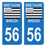 HADEXIA Autocollant Stickers Plaque immatriculation Voiture Auto département 56 Morbihan Logo Région Bretagne Breizh Symbol