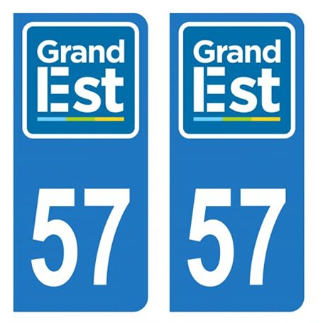 HADEXIA Autocollant Stickers Plaque immatriculation Voiture Auto département 57 Moselle Logo Région Grand Est