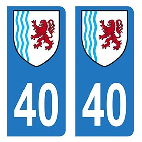 HADEXIA Autocollant Stickers Plaque immatriculation Voiture Auto département 40 Landes Logo Région Nouvelle-Aquitaine