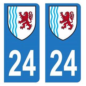 HADEXIA Autocollant Stickers Plaque immatriculation Voiture Auto département 24 Dordogne Logo Région Nouvelle-Aquitaine